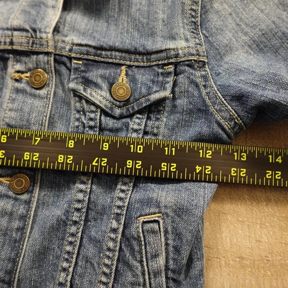 Gap‎ denim jean jacket boys medium blue snap buttons